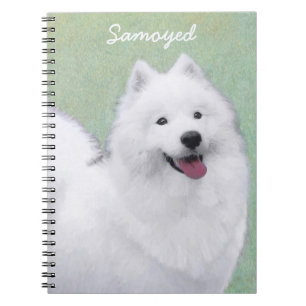 Samoyed Painting - Cute Original Dog Art Notitieboek