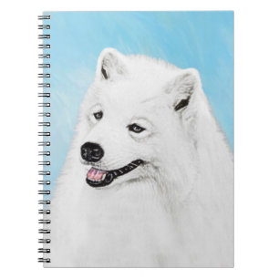 Samoyed Painting - Cute Original Dog Art Notitieboek