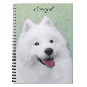 Samoyed Painting - Cute Original Dog Art Notitieboek