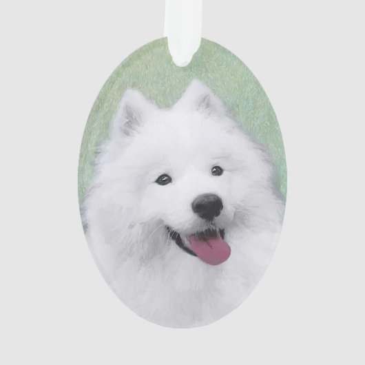 Samoyed Painting - Cute Original Dog Art Ornament (achterkant)