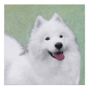 Samoyed Painting - Cute Original Dog Art Perfect Poster