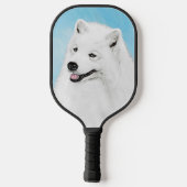 Samoyed Painting - Cute Original Dog Art Pickleball Paddle (Achterkant)