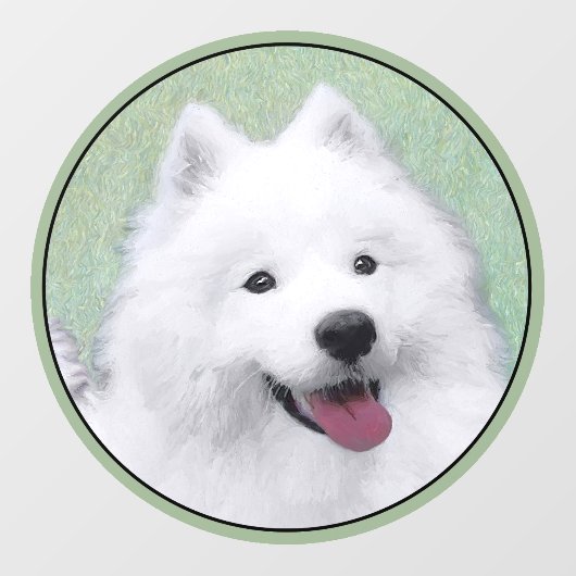 Samoyed Painting - Cute Original Dog Art Raamsticker (Vel)