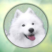 Samoyed Painting - Cute Original Dog Art Raamsticker (Vel 3)