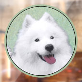 Samoyed Painting - Cute Original Dog Art Raamsticker (Vel 2)