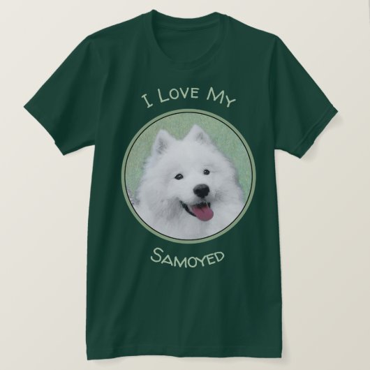 Samoyed Painting - Cute Original Dog Art T-shirt (Design voorkant)