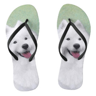 Samoyed Painting - Cute Original Dog Art Teenslippers