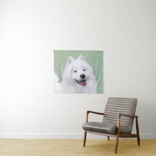 Samoyed Painting - Cute Original Dog Art Wandkleed