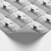Samoyed Photo Dog White Cadeaupapier (Hoek)