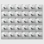 Samoyed Photo Dog White Cadeaupapier (Vlak)