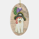 Samoyed Pirate Keramisch Ornament (Rechts)