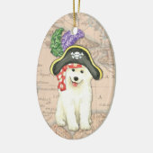 Samoyed Pirate Keramisch Ornament (Links)
