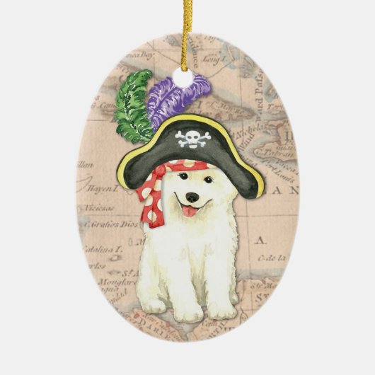 Samoyed Pirate Keramisch Ornament (Voorkant)