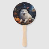 Samoyed pompoenen Halloween eng Handwaaier (Achterkant)