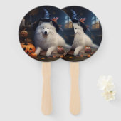 Samoyed pompoenen Halloween eng Handwaaier (Voorkant en achterkant)
