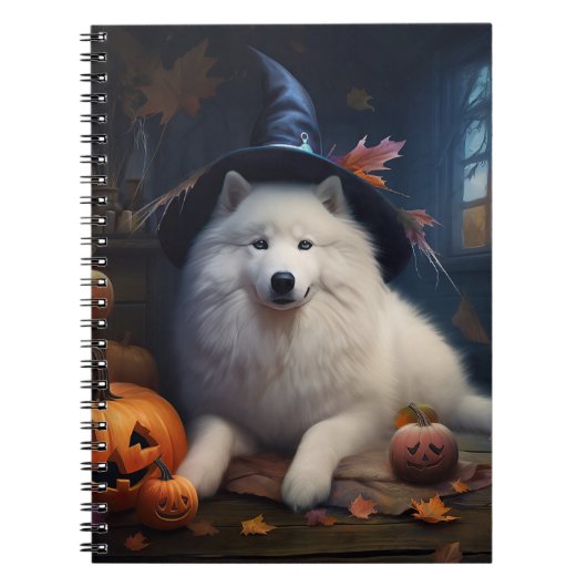 Samoyed pompoenen Halloween eng Notitieboek (Voorkant)