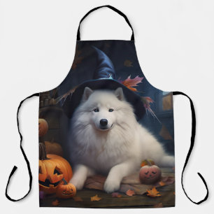 Samoyed pompoenen Halloween eng Schort