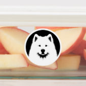 Samoyed Pop Art Fun & Chic Zwart & Wit Labels (Aangebracht)
