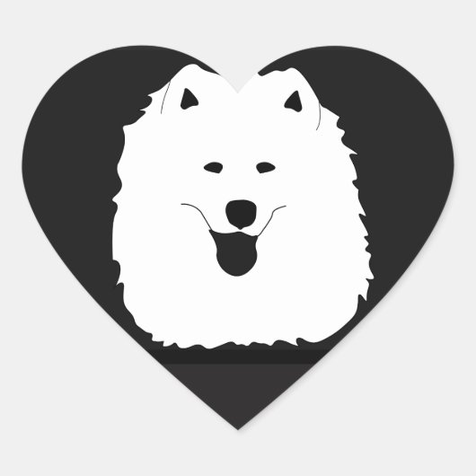 Samoyed Portrait, Glossy Stickers Blad van 20! (Voorkant)