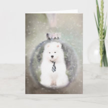 Samoyed Puppy Christmas Kaart