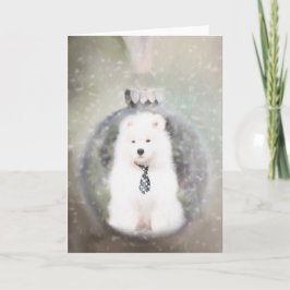 Samoyed Puppy Christmas Kaart