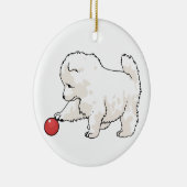 Samoyed Puppy Keramisch Ornament (Rechts)