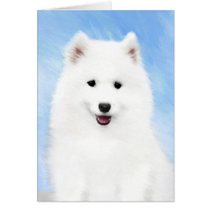Samoyed Puppy Painting - Cute Original Dog Art