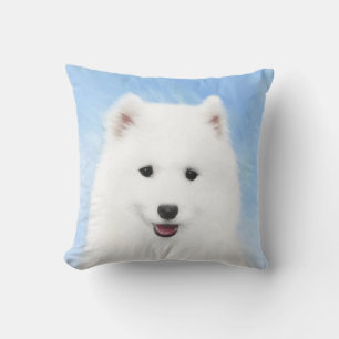 Samoyed Puppy Painting - Cute Original Dog Art Buitenkussen