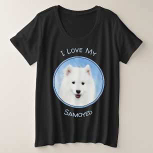 Samoyed Puppy Painting - Cute Original Dog Art Grote Maat T-shirt