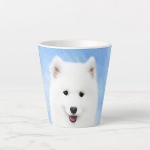 Samoyed Puppy Painting - Cute Original Dog Art Latte Mok