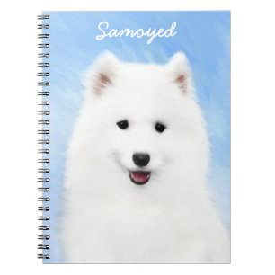 Samoyed Puppy Painting - Cute Original Dog Art Notitieboek