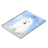 Samoyed Puppy Painting - Cute Original Dog Art Notitieboek (Linkerzijde)