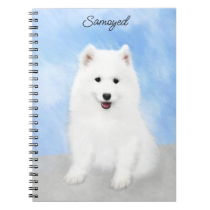 Samoyed Puppy Painting - Cute Original Dog Art Notitieboek