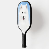 Samoyed Puppy Painting - Cute Original Dog Art Pickleball Paddle (Links)