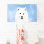 Samoyed Puppy Painting - Cute Original Dog Art Spandoek (Insitu)