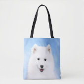 Samoyed Puppy Painting - Cute Original Dog Art Tote Bag (Voorkant)