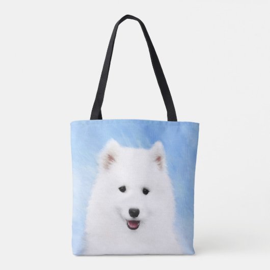 Samoyed Puppy Painting - Cute Original Dog Art Tote Bag (Achterkant)