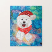 Samoyed Ras Hond Kerstmis Legpuzzel (Verticaal)