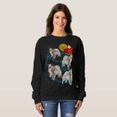 Samoyed Reindeer kerstlampjes Pajama Trui (Voorkant volledig)