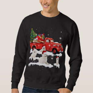 Samoyed Riding Red Truck Merry Christmas X-mas Ugl Trui