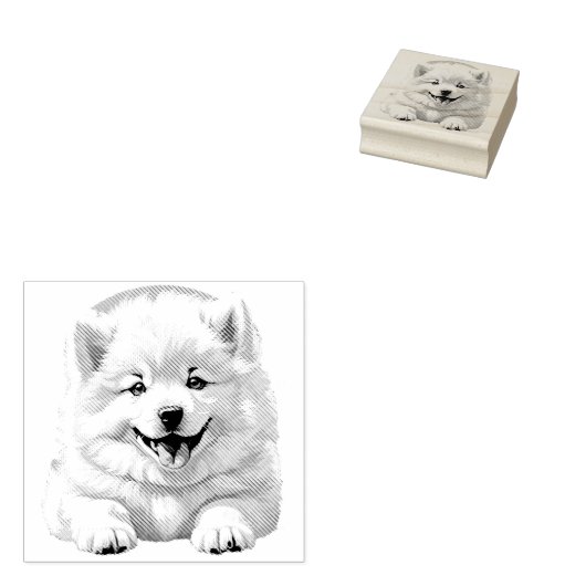 Samoyed Rubber Stamp Rubberstempel (Gestempeld)