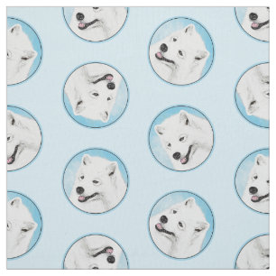Samoyed Schilderen Wit Schattige Originele Pet Dog Stof