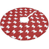 Samoyed Silhouettes Pattern Red Kerstboom Rok (Gekanteld)