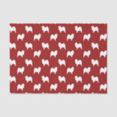 Samoyed Silhouettes Pattern Red Tissuepapier (Voorkant)