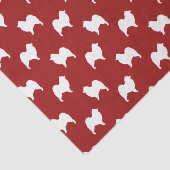 Samoyed Silhouettes Pattern Red Tissuepapier (Detail)