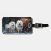 Samoyed Snowy Sleigh Kerstmisdecor Bagagelabel (Voorkant horizontaal)