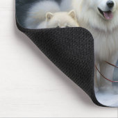 Samoyed Snowy Sleigh Kerstmisdecor Muismat (Hoek)