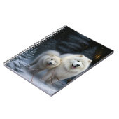 Samoyed Snowy Sleigh Kerstmisdecor Notitieboek (Linkerzijde)