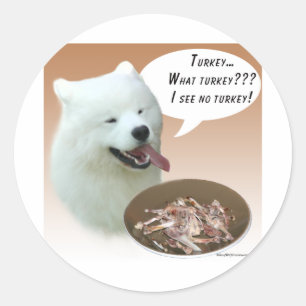 Samoyed Turkey Ronde Sticker