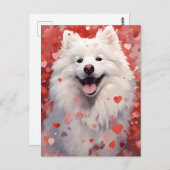 Samoyed Valentijnsdag Briefkaart (Voorkant / Achterkant)